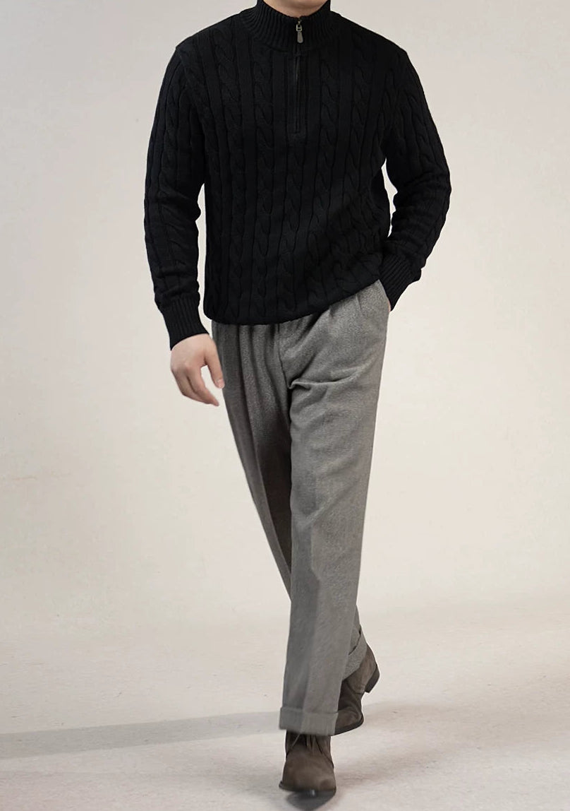 The Black Cable Half-Zip