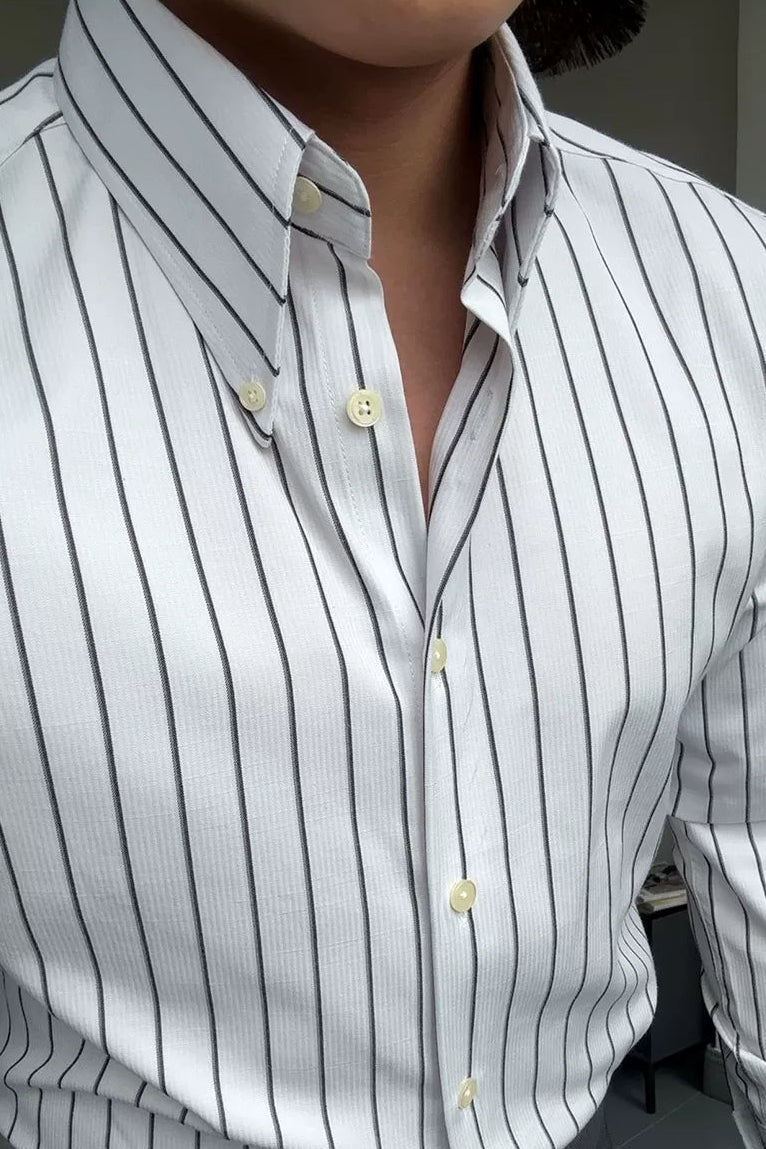 The Kensington Shirt — Sage Stripe