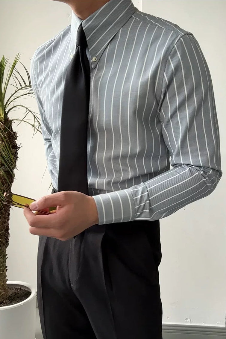 The Kensington Shirt — Sage Stripe