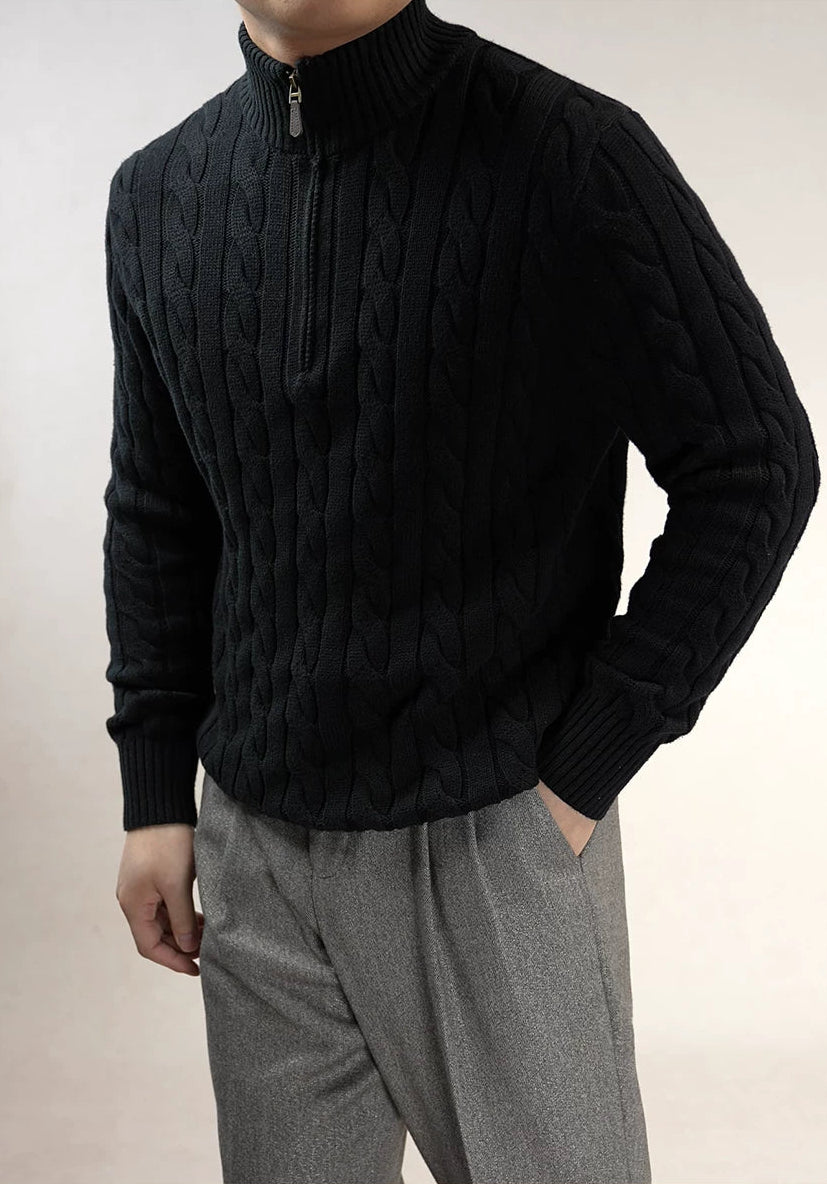 The Black Cable Half-Zip