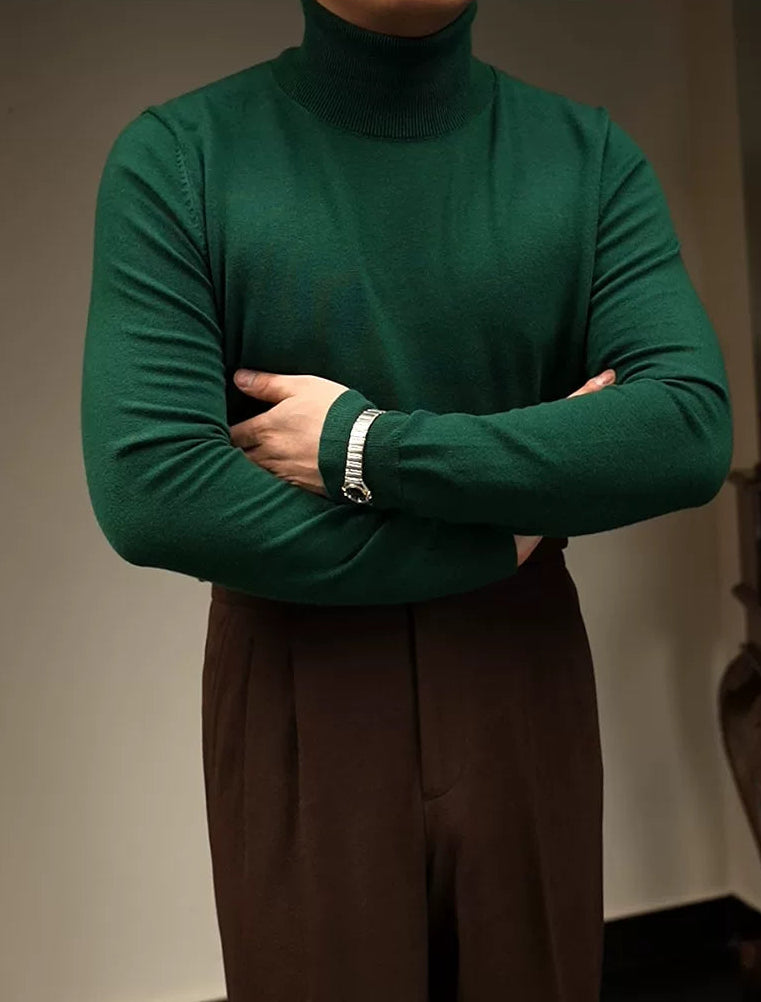 The Black Fine-Knit Turtleneck
