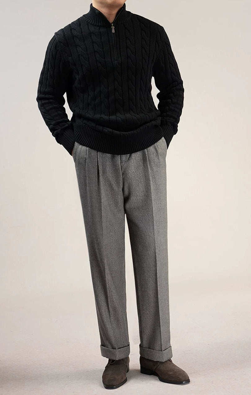 The Black Cable Half-Zip