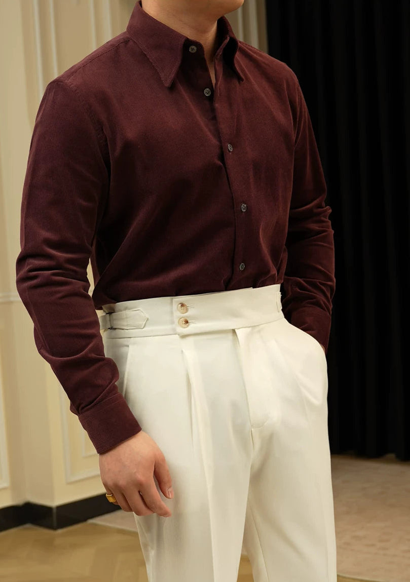 The Burgundy Corduroy Shirt