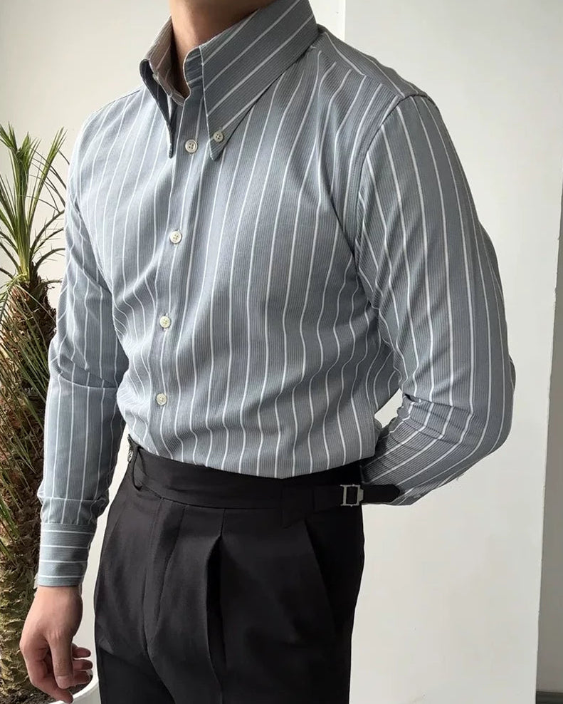 The Kensington Shirt — Sage Stripe