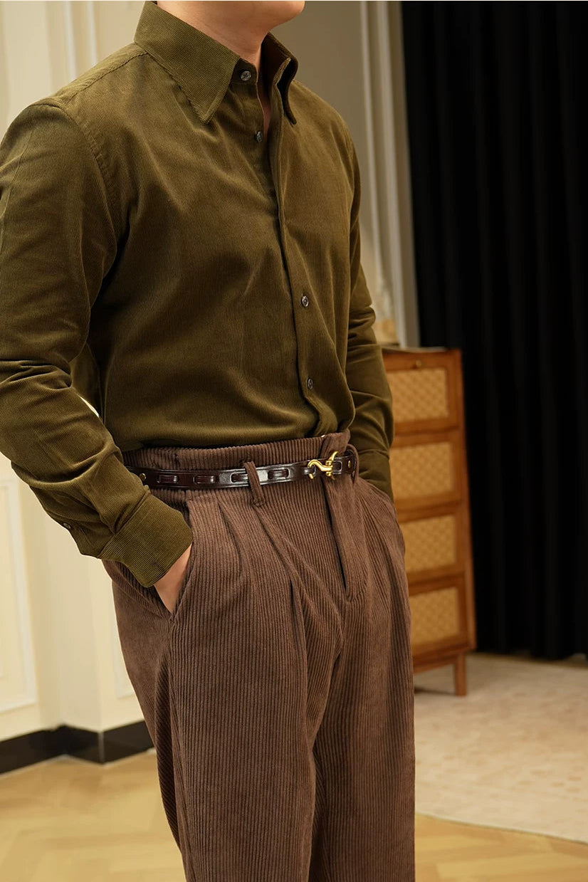 The Burgundy Corduroy Shirt