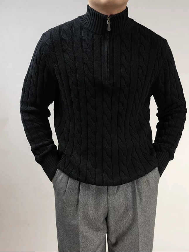 The Black Cable Half-Zip