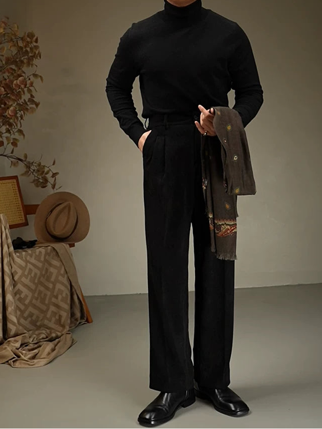 The Black Fine-Knit Turtleneck