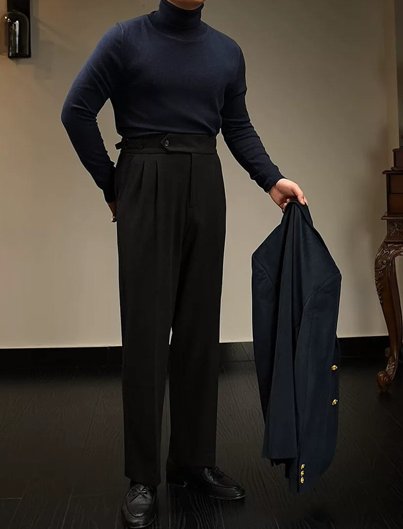 The Black Fine-Knit Turtleneck