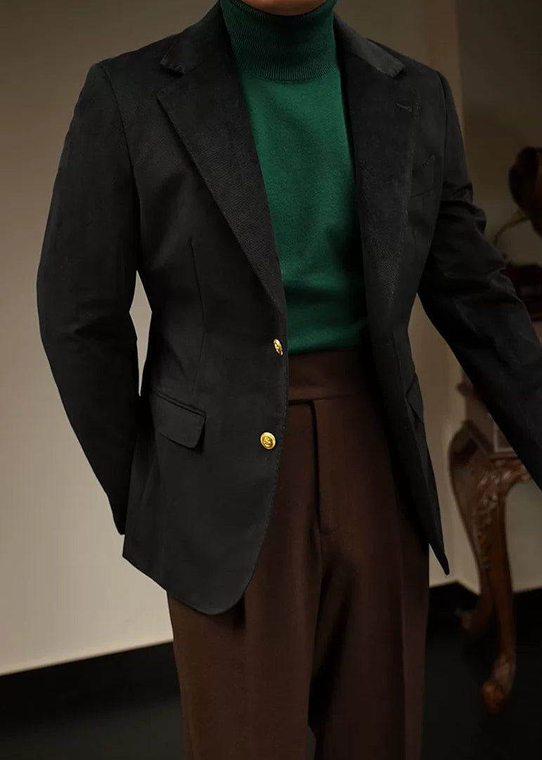 The Black Fine-Knit Turtleneck