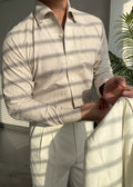 Classic Linen Button-Down Shirt in Neutral Tone