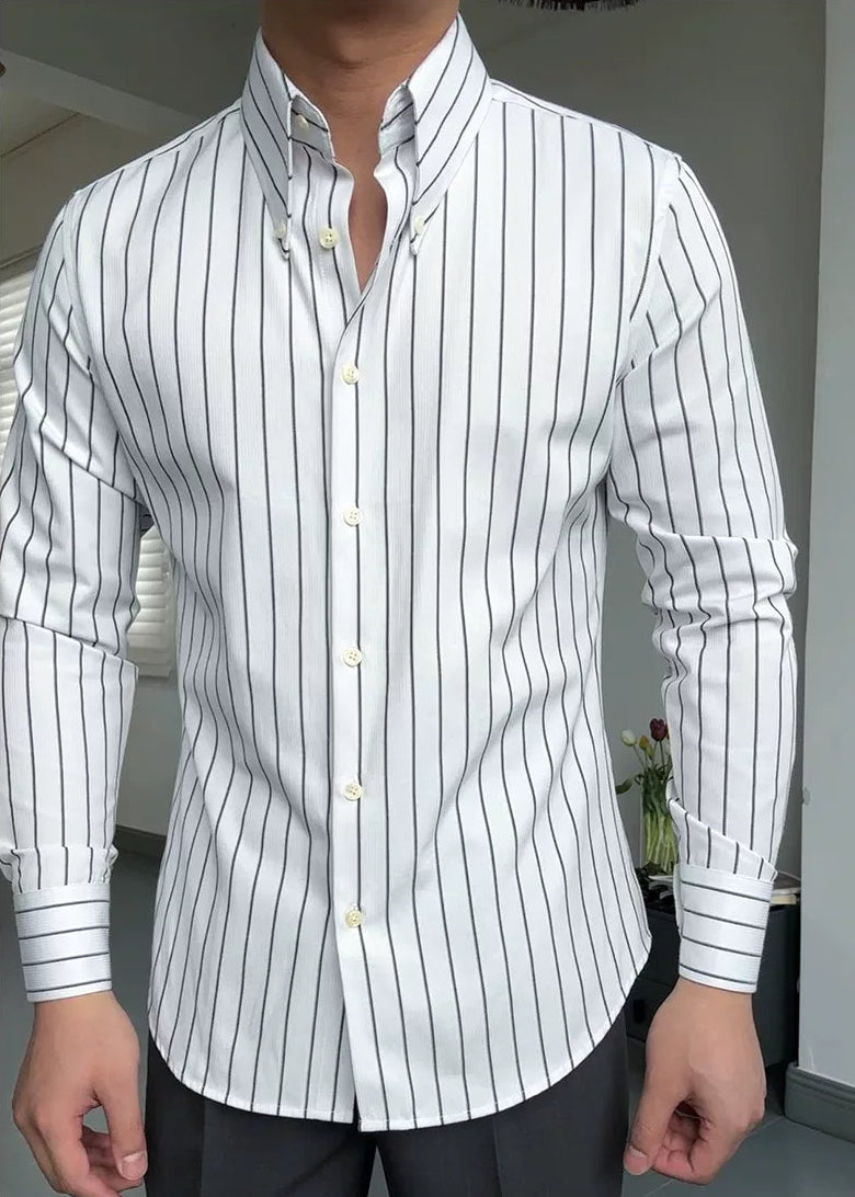 The Kensington Shirt — Sage Stripe