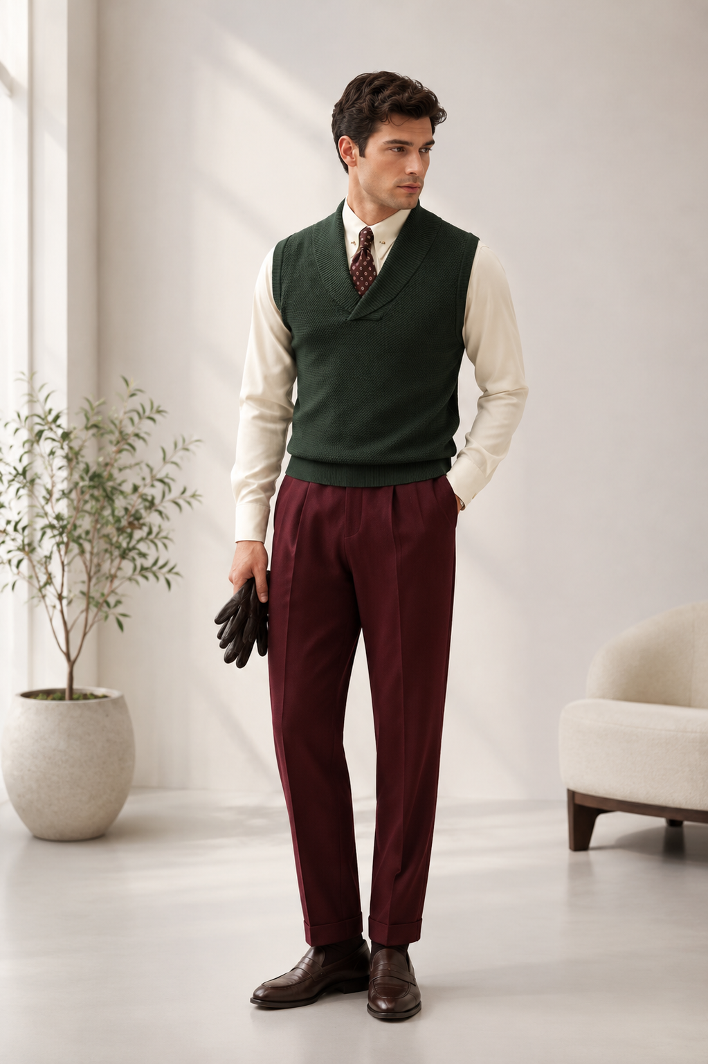 The Forest Green Knit Vest