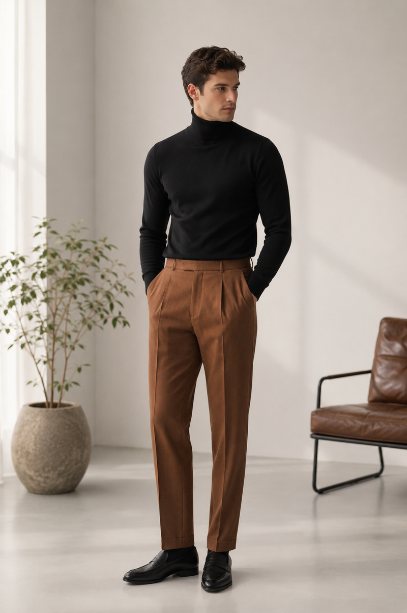 The Black Fine-Knit Turtleneck